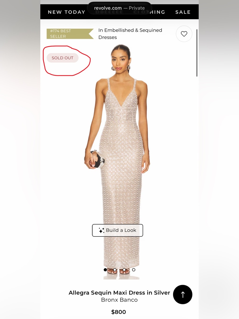 SOLD OUT - NWT - BRONX BANCO - ALLEGRA SILVER SEQUIN MAXI DRESS